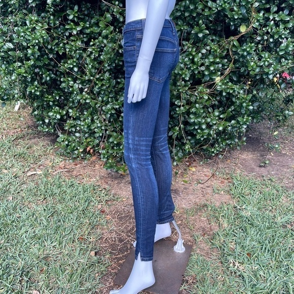 FRYE Skinny Low Rise Dark Wash Whiskered Honeycomb Size 25 Jeans - Picture 8 of 10